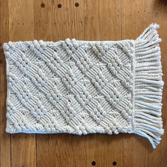 Boho White Throw Pillow Cover - Picture 1 of 10